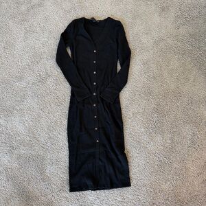 Elegant Black Button-Up Dress